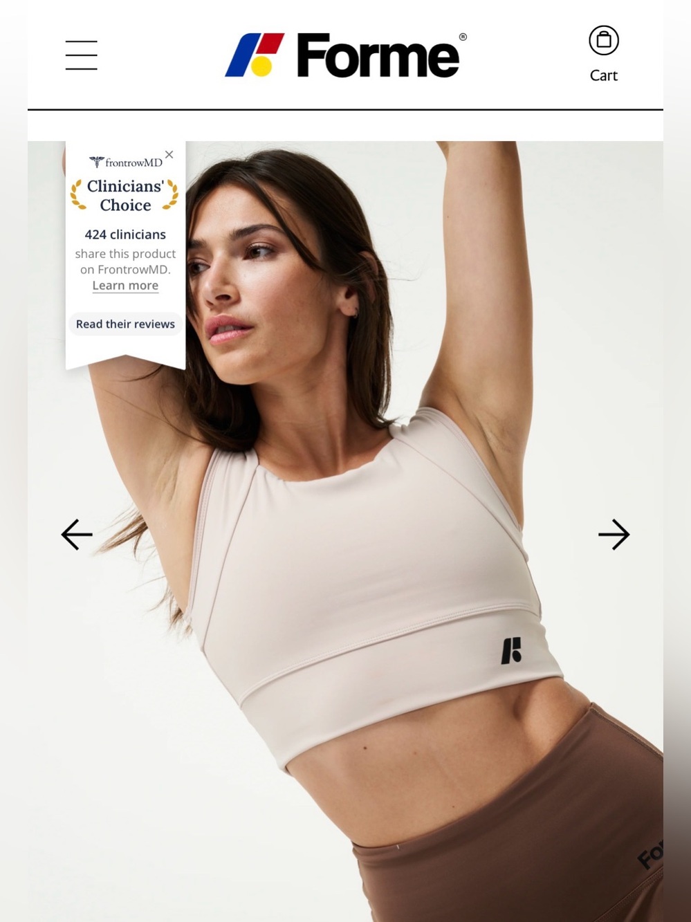 FORME Women's Revive Sports Bra Posture Correcting Back Support Size Large